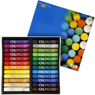 Gekleurde olie pastel krijt - cadeau set van 24 stuks - 7 cm lengte Multi