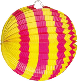 Gekleurde party Lampion geel/roze 24 cm
