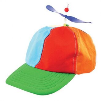 Gekleurde pet met gekleurde propeller - Verkleed accessoire - baseballcaps - carnaval - clown Multi