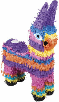 Gekleurde Pinata Ezel 55 Cm - Pinata Feest/verjaardag Accessoires Voor Kinderen Multikleur