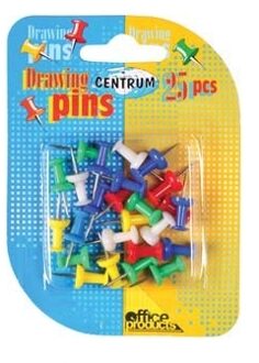 Gekleurde prikbord punaises - 25x stuks - Punt punaises voor op een prikbord Multi