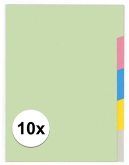 Gekleurde ringmap/band tabbladen A4 - 50x tabs - tabbladen kantoor/thuis