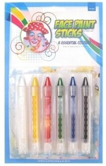 Gekleurde schmink stiften 6 kleuren - Kinder schminkset - Kinderen schminken Multi