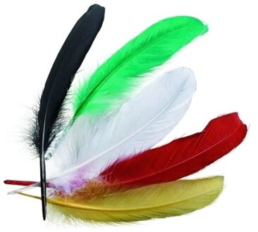 Gekleurde sierveren of indianenveren - 16 cm - 15x stuks - knutselen
