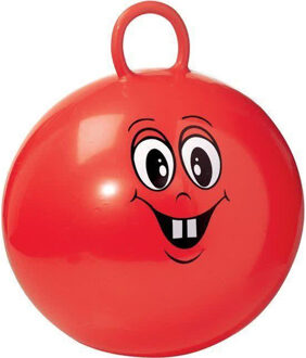 Gekleurde skippybal met gezichtje rood - Skippyballen