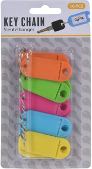 Gekleurde sleutelhangers - sleutel labels - 10x stuks - Sleutelhanger met etiket / label