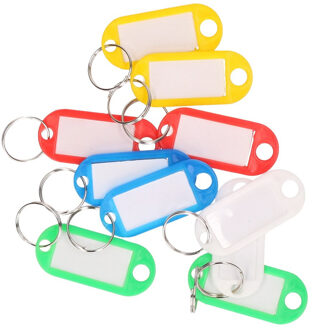 Gekleurde sleutellabels/sleutelhangers - kunststof - 10x - labels/etiket Multi