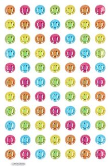 Gekleurde smiley stickervel 75 stuks - Stickers Multikleur