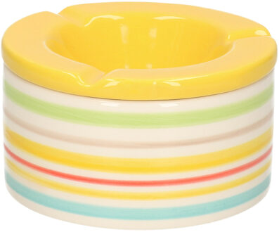 Gekleurde terras asbak met gele deksel 12 cm - Action products