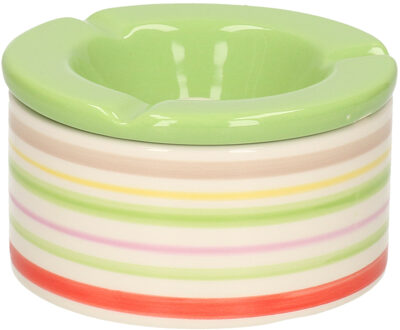 Gekleurde terras asbak met groene deksel 12 cm - Action products