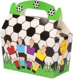 Gekleurde traktatiedoosjes voetbal - Verjaardag - 48x stuks - karton - 12 x 6 cm