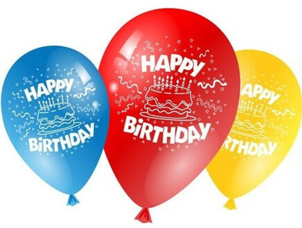 Gekleurde verjaardags ballonnen 15x stuks
