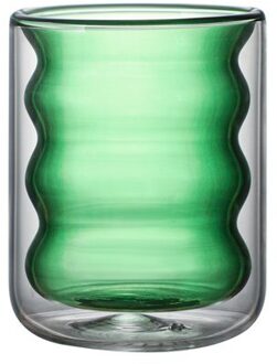 Gekleurde Water Cup Double-Layer Glas Thee Beker Hittebestendig Glazen Koffiekopje Hoge Borosilicate 200Ml groen