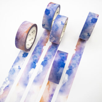 Gekleurde Wolken Washi Tape Sticky Kleur Decoratieve Masking Papier Tape Set Diy Decoratie Kantoorbenodigdheden Plakboek 1 Pcs
