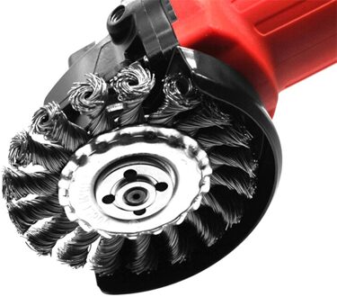 Geknoopt Staaldraad Borstel Ontbramen Ontroesten Haakse Slijper Cleaner Accessoires 125Mm Ontroesten Wiel Metalen Disc Borstel