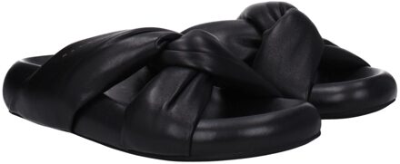 Geknoopte Slide Sandalen Zwart