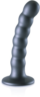 Gekraalde Siliconen G-Spot Dildo - 5'' / 13 cm - Gunmetal