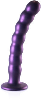 Gekralde Silicone G-Spot Dildo - 8'' / 20,5 cm - Metallic Paars