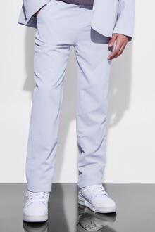 Gekreukelde Pantalons Met Rechte Pijpen, Light Grey - 34R