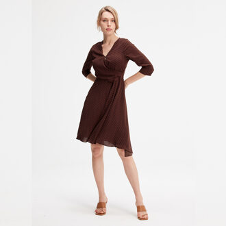 Gekruist gedrapeerd op zijschaatsjurk Bruin - L