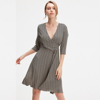 Gekruist gedrapeerd op zijschaatsjurk Grijs - L