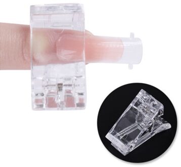 Gel Nail Tips Vinger Extension Gel Vaste Clip Transparante Poly Nail Gel Quick Building Vinger Nail Extension Builder Klem 5stk