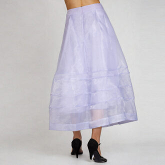 Gelaagde gestikte plooien uitlopende rok Hemelsblauw