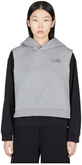 Gelaagde hoodie met contrasterend gilet MM6 Maison Margiela , Gray , Dames - S
