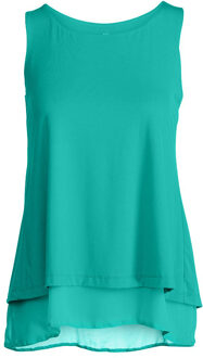 Gelaagde mouwloze top Smaragd