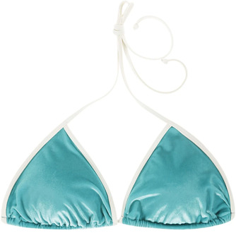 Gelamineerde Driehoek Cup String Bikini Top MC2 Saint Barth , Green , Dames - L,M,S