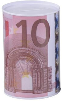 Geld 10 euro biljet spaarpotje 8 x 11 cm - Spaarpotten Rood