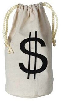 Geldzak met dollar teken - stof - 16 x 23 cm - boef/dief verkleedaccessoires Multi