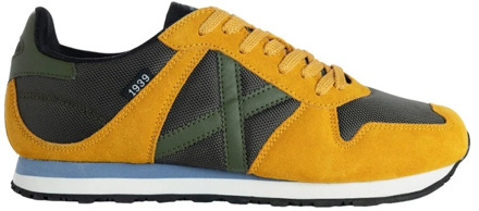 Gele Casual Textiel Sneakers Munich , Yellow , Heren - 41 Eu,42 EU