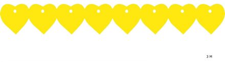 Gele hartjes slinger (3m) Geel - Beige - Creme