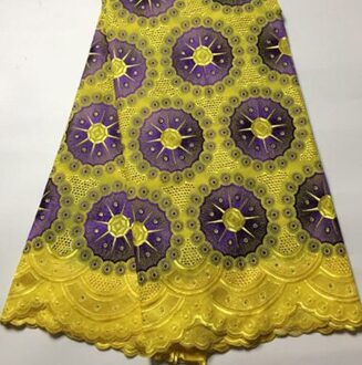 Gele Kant Stof Laatste Met Voorraad Borduren Afrikaanse Katoen Voile Kant Populaire Dubai Stijl Voor Party Dress YAX313 AS PIC5
