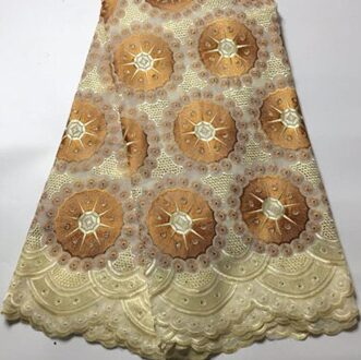 Gele Kant Stof Laatste Met Voorraad Borduren Afrikaanse Katoen Voile Kant Populaire Dubai Stijl Voor Party Dress YAX313 AS PIC6