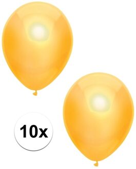 Gele metallic ballonnen 30 cm 10 stuks
