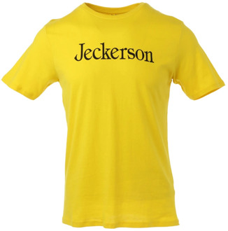 Gele Print T-Shirt Jeckerson , Yellow , Heren - 2Xl,Xl,L,M