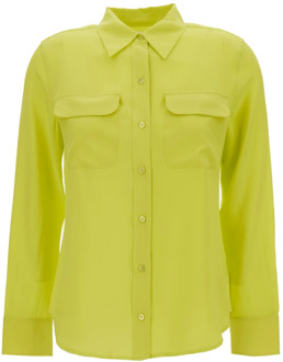 Gele Slim Signature Overhemden Equipment , Yellow , Dames - M