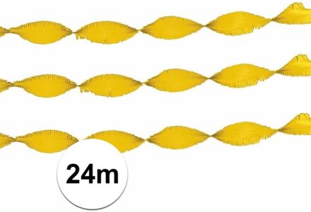 Gele slinger van crepe papier 24 m