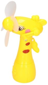 Gele waterspray ventilator giraffe 15 cm voor kinderen - Zomer ventilator met waterverstuiver voor extra verkoeling