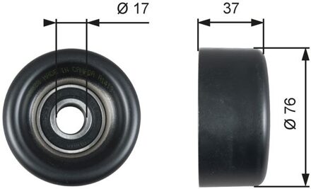 Geleide rol/omdraairol v-snaren DriveAlign® T38028