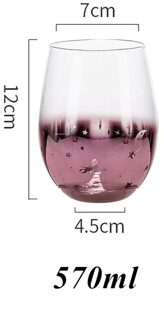 Geleidelijke Glas Cup Sterrenhemel Wishing Cup Fantasy Meisje Sap Melk Thee Ei Vormige Cup Rood Glas Hittebestendig Glas cup Roze