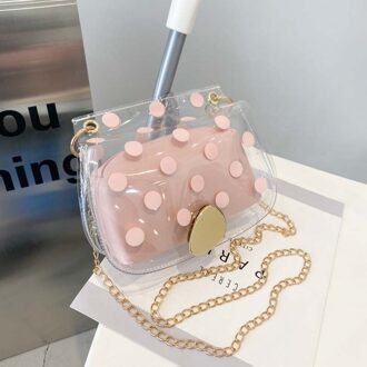 Geleizak Zomer Pvc Transparante Keten Zak Strandtas roze