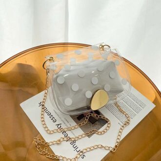 Geleizak Zomer Pvc Transparante Keten Zak Strandtas wit