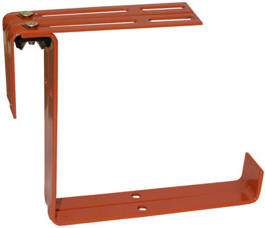 Geli Balkonbeugel - 2x - voor railing t/m 14 cm - terracotta - bloem/plantenbakken ophang beugel