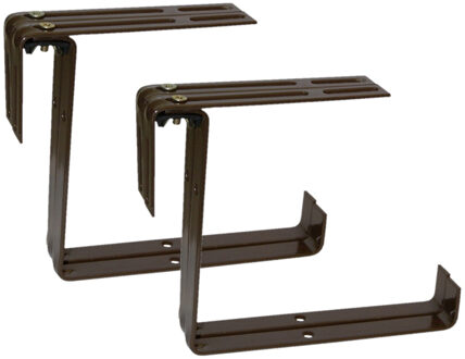 Geli Balkonbeugel - 4x - voor railing t/m 14 cm - bruin - bloem/plantenbakken ophang beugel