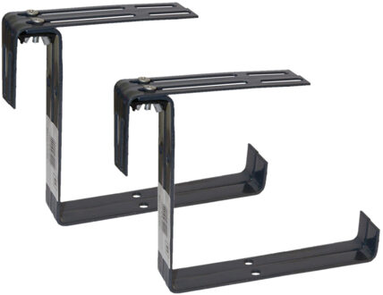 Geli Balkonbeugel - 4x - voor railing t/m 14 cm - grijs - bloem/plantenbakken ophang beugel