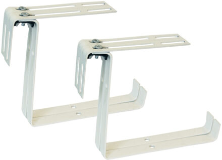 Geli Balkonbeugel - 4x - voor railing t/m 14 cm - wit - bloem/plantenbakken ophang beugel