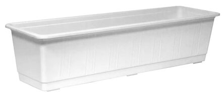 Geli Plantenbak/bloembak - wit - rechthoekig - 60 x 17,5 x 14,5 cm